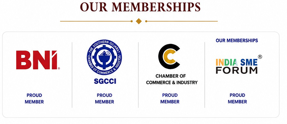 Bhaskar Silk Mills memberships — BNI, SGCCI, Chamber of Commerce & Industry, India SME Forum